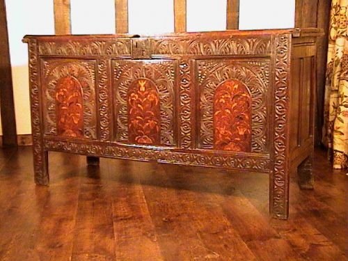 fig 3. 17th Century Oak & Marquetry Coffer c.1660