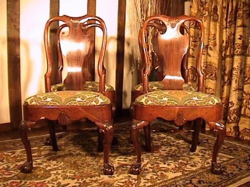 Four George I Irish Mahogany Chairs C. 1725