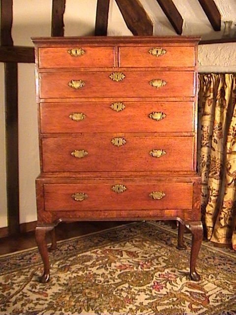 George II Oak & Applewood Chest on Stand C. 1730