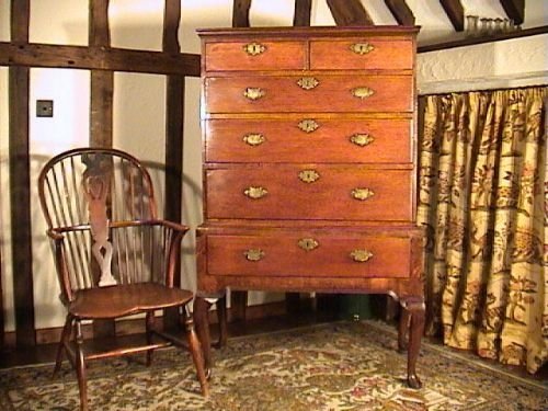 fig 4. George II Oak & Applewood Chest on Stand c. 1730