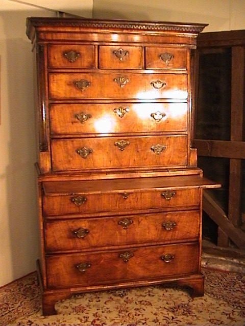 fig 2. George III Walnut Chest on Chest - Signed and Dated Piece