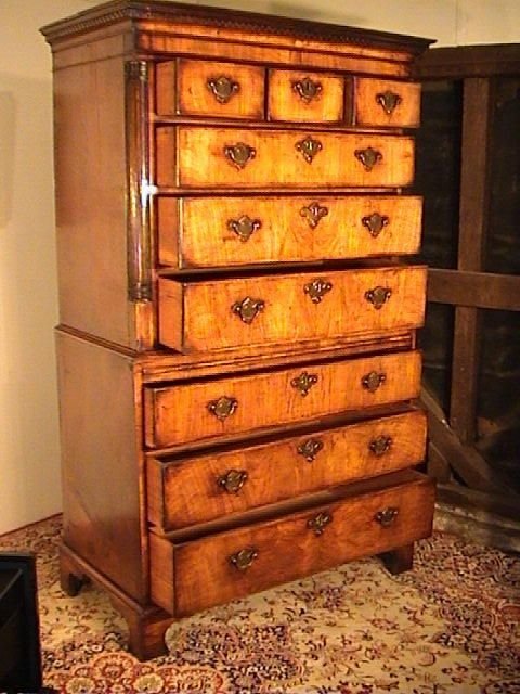 fig 3. George III Walnut Chest on Chest - Signed and Dated Piece