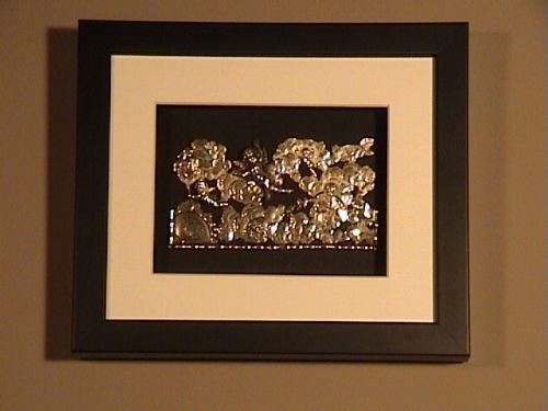 Framed Antique 19th Century Solid Silver Panel Depicting Putti Amongst Clouds
