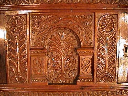 fig 2. 17th Century Oak Press Cupboard with Provenance from Penley Hall in Flintshire