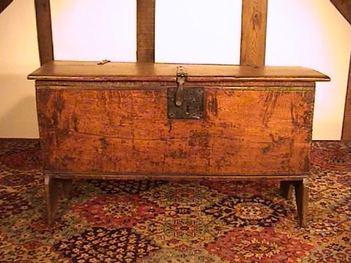 16th Century Elm Boarded Chest C. 1580