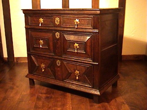 fig 2. Original Charles II Oak Chest of Small Proportions c. 1670
