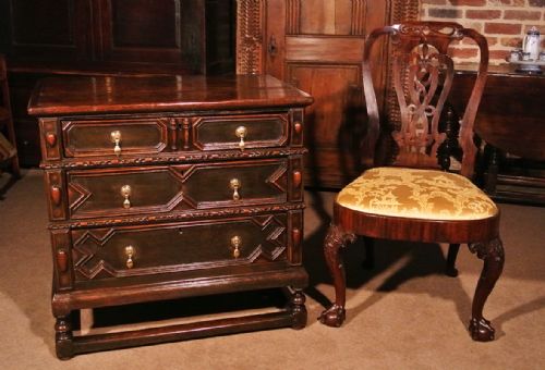 A Small and Rare William & Mary Oak Chest on Stand C. 1690