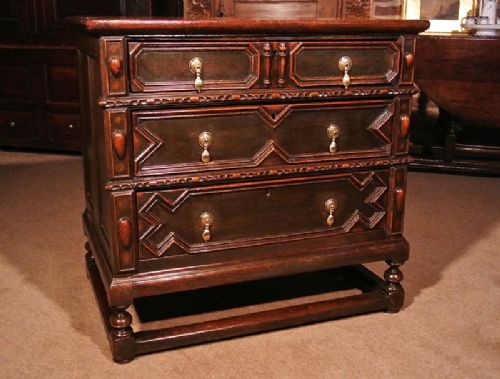 fig 2. A Small and Rare William & Mary Oak Chest on Stand c. 1690
