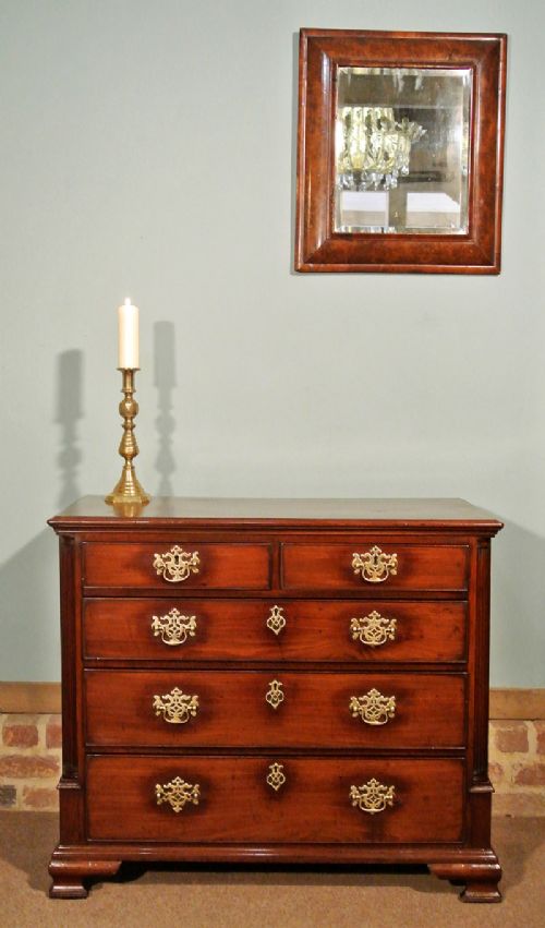 Small George III Mahogany Chest of Drawers with Original Brassware C. 1760