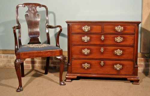 fig 1. Small George III Mahogany Chest of Drawers with Original Brassware c. 1760
