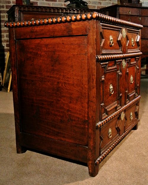 fig 2. Small Beautiful 17th Century Oak Chest of Drawers c. 1650