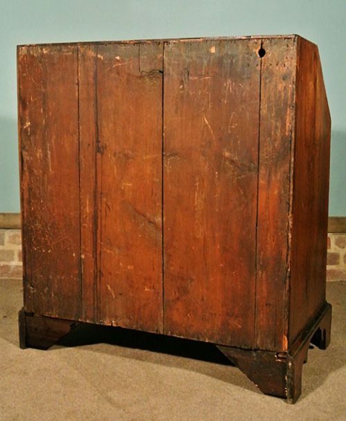 fig 3. Fine George II Walnut Featherbanded Bureau with Original Brasses and Superb Colour 