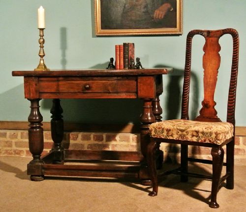 17th Century Joined and Pegged Burr Yew Wood Centre Table C. 1670