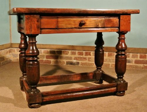 fig 1. 17th Century Joined and Pegged Burr Yew Wood Centre Table c. 1670
