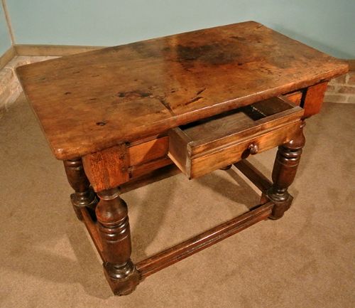 fig 2. 17th Century Joined and Pegged Burr Yew Wood Centre Table c. 1670