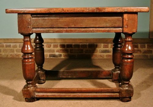 fig 3. 17th Century Joined and Pegged Burr Yew Wood Centre Table c. 1670