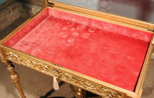 fig 4. Exemplary 19th Century Giltwood Trollope & Sons Bijouterie Table c. 1865