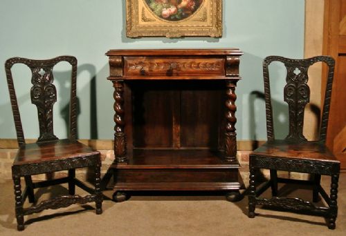 Pretty Victorian Solid Oak Hall Stand / Side Table