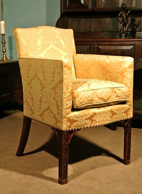 Very Fine 18th Century Chinese Chippendale Wing Chair C. 1765