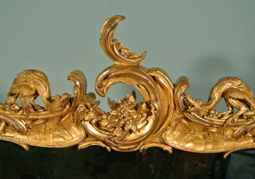 fig 1. Superb Chippendale George II Large Giltwood Mirror with Ho Ho Birds c. 1750