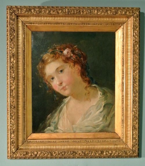 18th Century Oil on Canvas 'Forest Nymph with Mistletoe Garland' After Angelica Kauffman