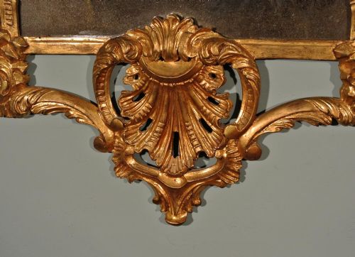 fig 2. Exceptional George II Giltwood Mirror with Original Plate and Carver's Initials