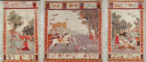 Set of Three Large and Impressive Arts and Crafts Tapestries C. 1900