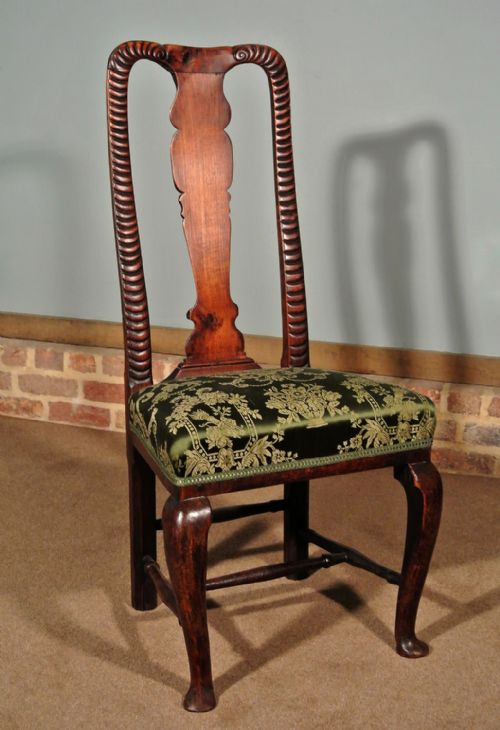 Unusual George I Joined Walnut Side Chair, Circa 1720