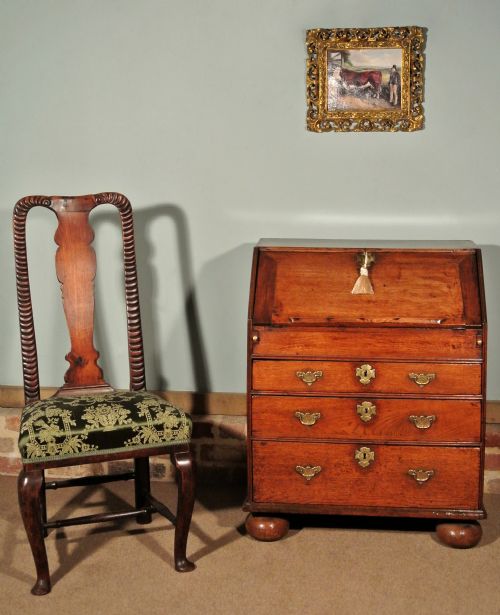 fig 1. Unusual George I Joined Walnut Side Chair, circa 1720