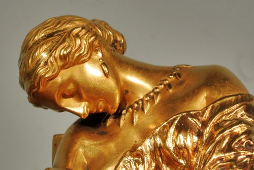 fig 2. Barbedienne Collas Foundary French Gilt Bronze of Penelope Asleep by Cavelier c. 1850