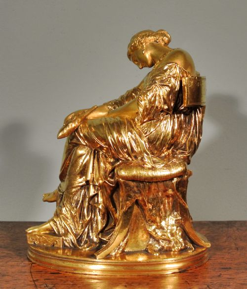 fig 3. Barbedienne Collas Foundary French Gilt Bronze of Penelope Asleep by Cavelier c. 1850
