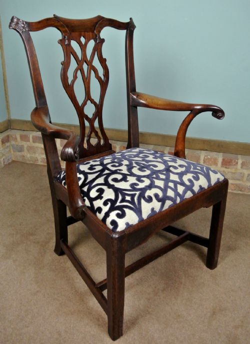 fig 1. George III Cuban Mahogany Gentleman's Armchair in the Chippendale Manner  c.1765