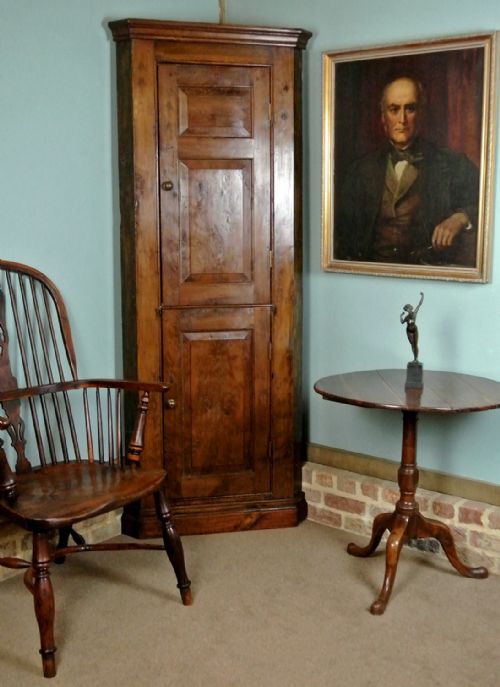 fig 1. 18th Century Yew Wood Corner Cabinet c. 1770