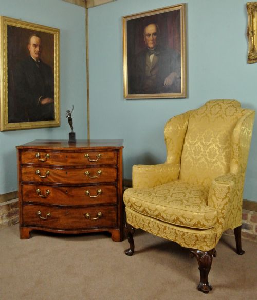 fig 2. Exemplary George III Mahogany Serpentine Chest of Small Elegant Proportions c.1770