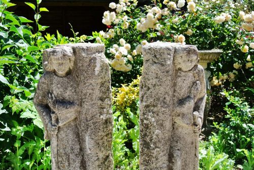 fig 1. Mystery 18th Century Carved Limestone Angels