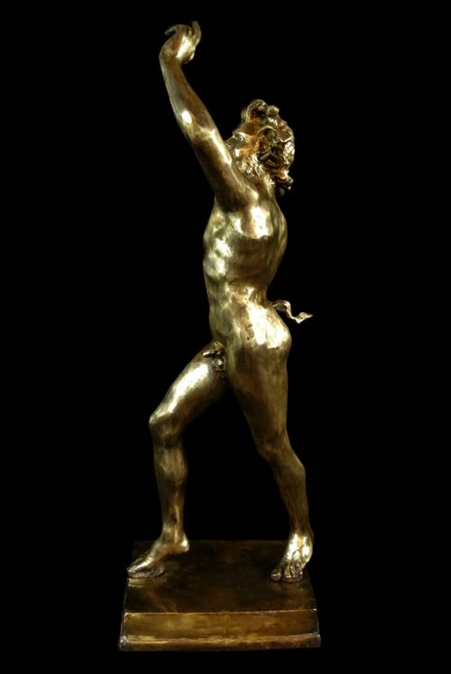 fig 1. Large 19th Century Grand Tour Gilt Bronze of the Dancing Faun c.1890