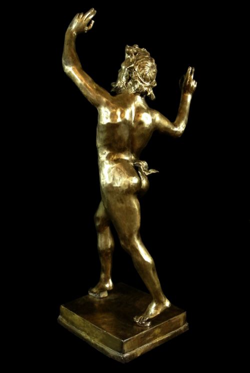fig 2. Large 19th Century Grand Tour Gilt Bronze of the Dancing Faun c.1890