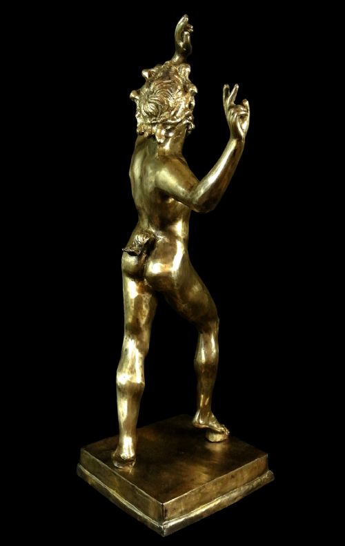 fig 3. Large 19th Century Grand Tour Gilt Bronze of the Dancing Faun c.1890