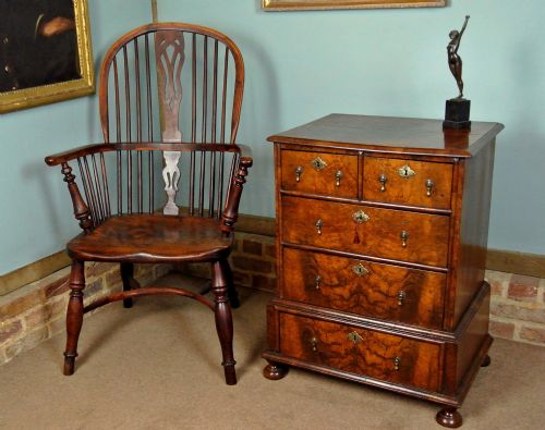 fig 1. Beautiful Small Early 19th Century Walnut Chest on Stand