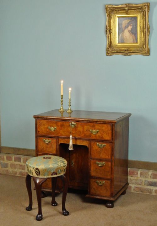 fig 1. Beautiful 'Romeo' George II Walnut Dressing table with Georgian High Stool c. 1740