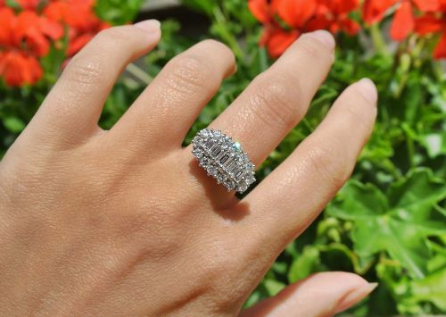 fig 1. Magnificent 1960s 2.3 Carat Diamond Boat Set Ring