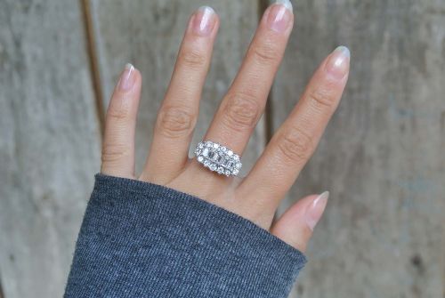 fig 2. Magnificent 1960s 2.3 Carat Diamond Boat Set Ring
