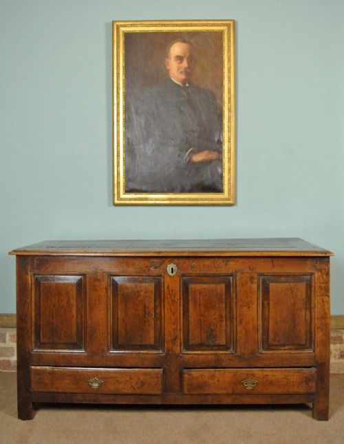 George III Oak Mule Chest Initialled and Dated 1753