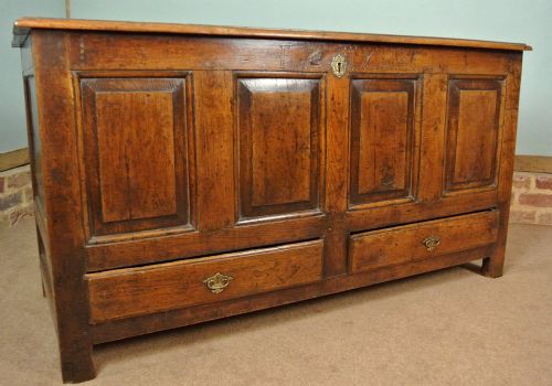 fig 2. George III Oak Mule Chest Initialled and Dated 1753