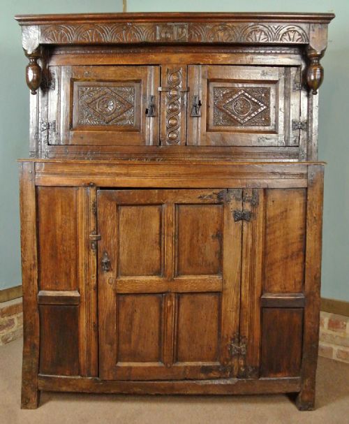 Small James I Oak Standing Cupboard Dated 1619