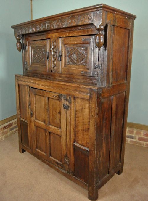 fig 5. Small James I Oak Standing Cupboard Dated 1619