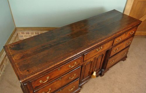 fig 3. Excellent Georgian Oak and Walnut Banded Dresser c. 1760