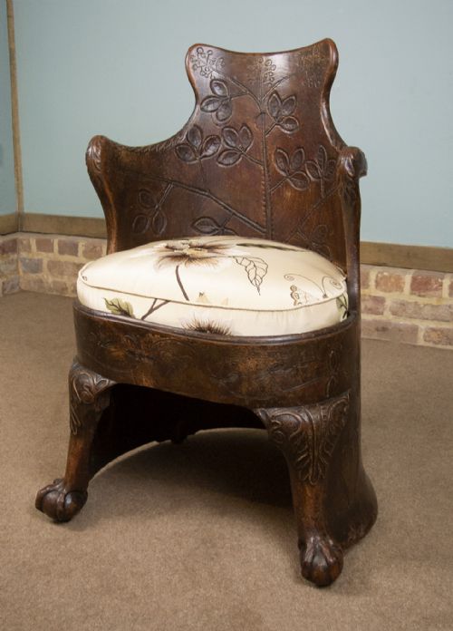 fig 1. Rare and Enchanting 18th Century Irish Dug Out Chair dated 1757