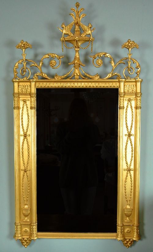 Large Giltwood Mirror in the Style of Robert Adam C. 1890
