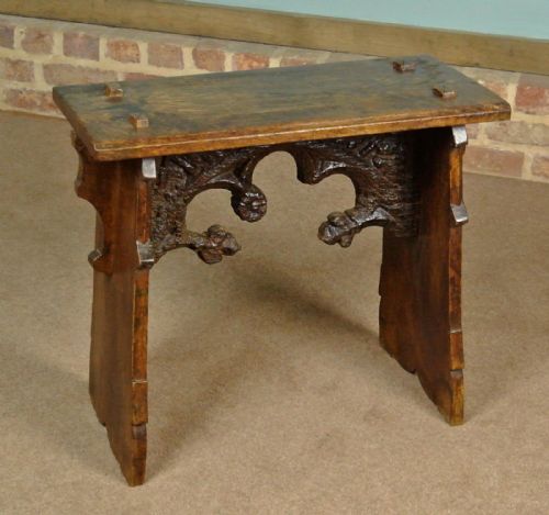 Unusual Medieval and Later Oak Joint Stool